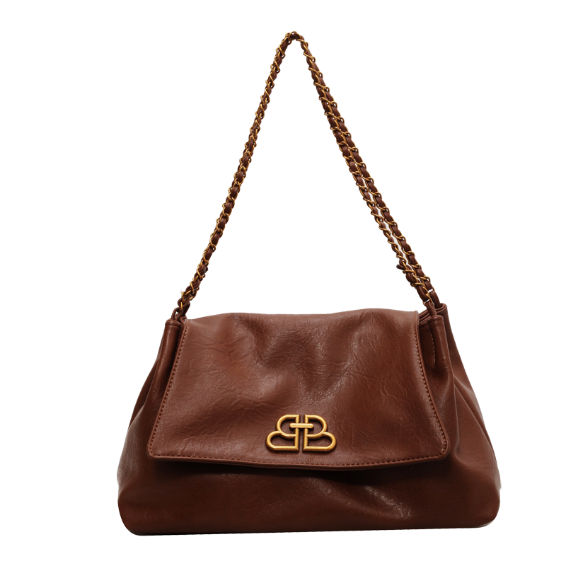 Brown PU leather sling tote bag for women-EU-PB-001